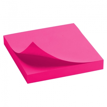 Блок паперу з клейким шаром 75x75 мм, 100 арк. Delta by Axent  D3414-13 яскраво-рожевий
