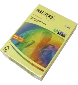 Папір Maestro Color Trend A4 160 г/м2, 250 арк. Lemon Yellow (жовтий) ZG34