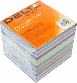 Папір для нотаток Delta Color  90 х 90 х 80 мм, не клеєний, Delta by Axent D8025