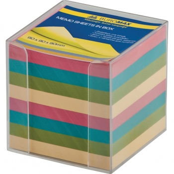 Бокс для паперу 9 х 9 х 9 см в комплекті з кольоровим папером Buromax BM.2291-03