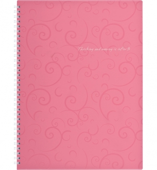 Зошит на пружині Barocco А4, 80 арк., клітинка, пластикова обкладинка Buromax BM.2446-610 рожевий
