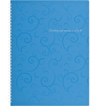 Зошит на пружині Barocco А4, 80 арк., клітинка, пластикова обкладинка Buromax BM.2446-614 блакитний
