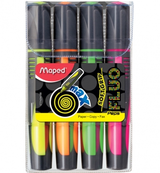 Комплект текстових маркерів 4 кольори FLUO PEPS Max, MAPED mp.742947