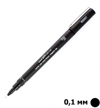 Лайнер UNI PIN 01-200 черный, толщина линии письма 0,1 мм