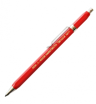Олівець механічний пластиковий корпус з чинкою, цанговий 2 мм Versatil Koh-i-noor 5211 червоний
