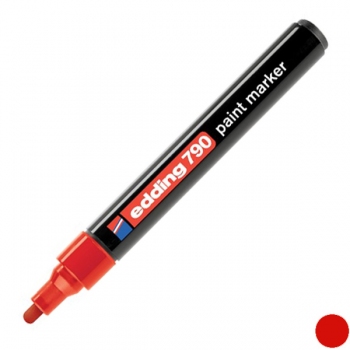 Маркер лаковий 2,0 - 3,0 мм, конусний письмовий вузол, червоний, Edding Paint marker e-790/02