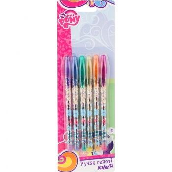 Комплект кольорових гелевих ручок з глітером 6 кольорів Kite My Little Pony LP17-037