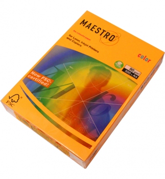 Папір Maestro Color Neon A4 80 г/м2, 500 арк. Orange Neoor (помаранчевий неоновий)