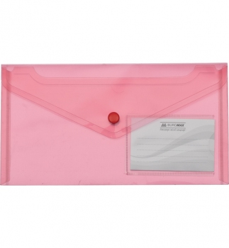 Папка-конверт пластикова на кнопці Travel, DL (240 x 130 мм) Buromax BM.3938-05 червоний