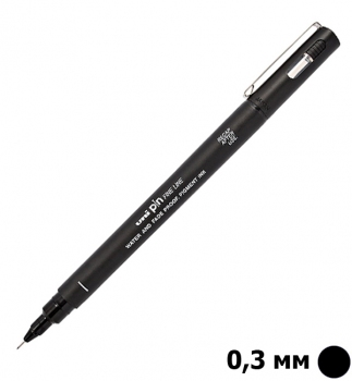 Лайнер UNI PIN 03-200 черный, толщина линии письма 0,3 мм
