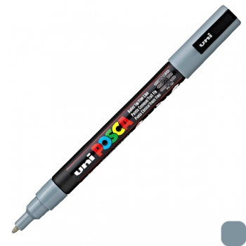 Художній маркер-фарба POSCA 0,9 -1,3 мм, конусний письмовий вузол, сірий, uni PC-3M.Grey