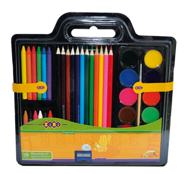 Комплект для малювання (фарби, кольорові олівці, воскова крейда, пензлик, чинка), KIDS Line ZiBi ZB.6400