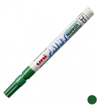 Маркер перманентний технічний 0,8 - 1,2 мм, конусний письмовий вузол, зелений, uni Paint marker PX-21