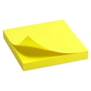 Блок паперу з клейким шаром 75x75 мм, 100 арк. Delta by Axent  D3414-11 яскраво-жовтий