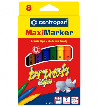 Фломастери Centropen Brush tips 8773/08, комплект 8 шт.
