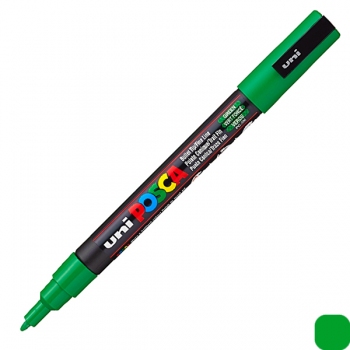Художній маркер-фарба POSCA 0,9 -1,3 мм, конусний письмовий вузол, зелений, uni PC-3M.Green