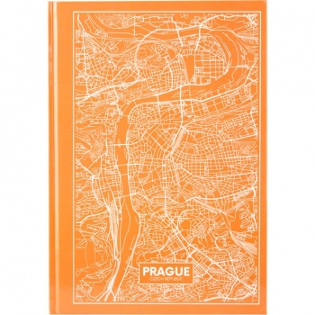 Записна книжка А4, 96 арк. в клітинку в твердій  обкладинці, Maps Prague AXENT 8422-542-a