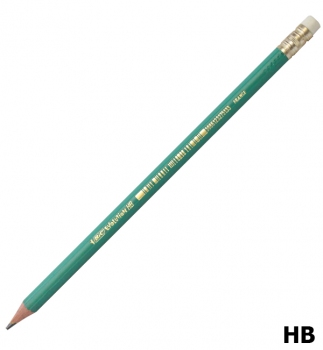Олівець графітний твердом`який НВ з ластиком, пластиковий корпус BIC 655 Evolution 880332