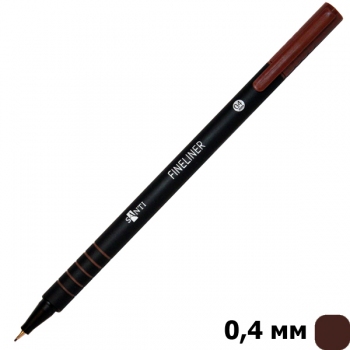 Файнлайнер SANTI  товщина лініі написання 0,4 мм коричневого кольору (741660)