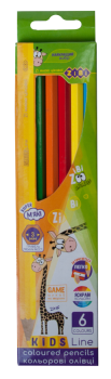 Олівці кольорові ZiBi Kids Line 6 кольорів, ZB.2413