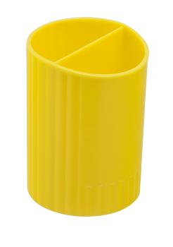 Підставка для ручок кругла 65x94 мм пластикова Zibi  Сферик ZB.3000-08 жовта