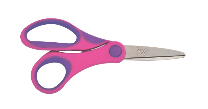 Ножиці дитячі з гумовими вставками на ручках 126 мм Zibi KIDS Line ZB.5005-10 рожеві