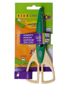 Ножиці дитячі Зіг-Заг, 165 мм Zibi KIDS Line ZB.5020-04 зелений