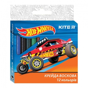 Крейда воскова Jumbo, 12 кольорів в упаквке Kite Hot Wheels НW17-070