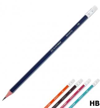Олівець графітний твердом`який HB тригранний корпус з ластиком, Buromax BM.8510