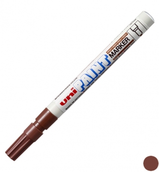 Маркер перманентний технічний 0,8 - 1,2 мм, конусний письмовий вузол, коричневий, uni Paint marker PX-21