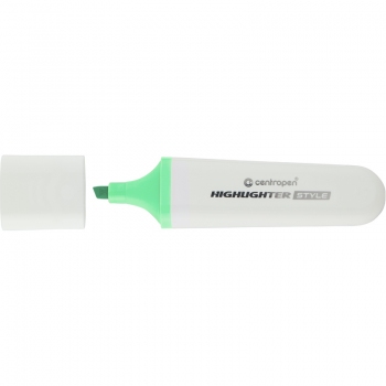 Маркер текстовий 1-4,6 мм клиновидний письмовий вузол Centropen Highlighter Style 6252/60 пастельний зелений