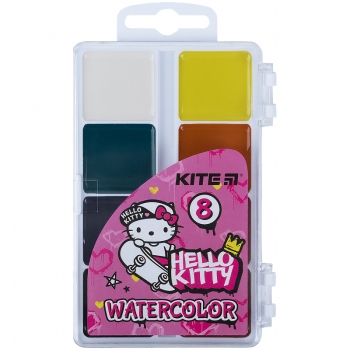 Фарби акварельні  8 кольорів в пластиковій упаковці Hello Kitty Kite hk21-065