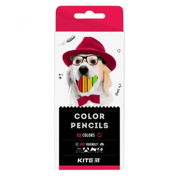 Олівці кольорові 12 кольорів серія Dogs Kite k22-051-1