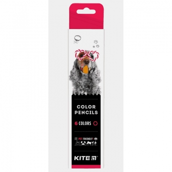 Олівці кольорові 6 кольорів серія Dogs Kite k22-050-1