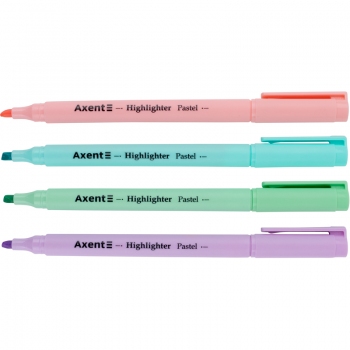 Комплект текстових маркерів Highlighter Pastel, 2-4 мм, 4 кольори Axent 2533-40-a