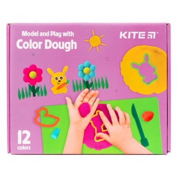 Комплект ліпи та розвивайся: тісто 12 кольорів по 35г + інструменти Kite k21-325-01