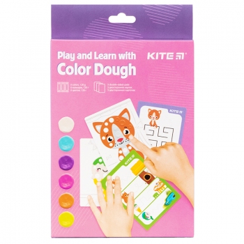 Комплект ліпи та розвивайся: тісто 6 кольорів по 20г + 5 карточок Kite k21-326-01