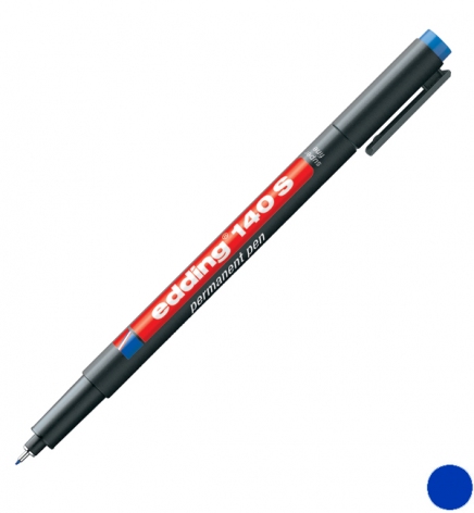 Маркер перманентний 0,3 мм, конусний письмовий вузол, синій, Edding Permanent marker e-140/03 S OHP