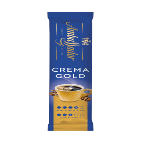 Кава розчинна Crema Gold, в стіках по 1,8 г (упаковка 25 стіків) Ambassador am.54627