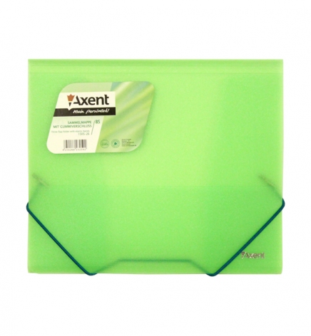 Папка пластикова на гумках прозора тонована В5, Axent 1505-26-А зелений