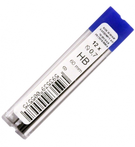 Стрижні для механічного олівця 0,7 мм, (12 штук в упаковці) Koh-i-noor 4162.НВ