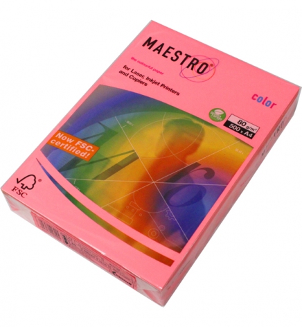 Папір Maestro Color Neon A4 80 г/м2, 500 арк. Neon Pink (рожевий неоновий) NEOPI