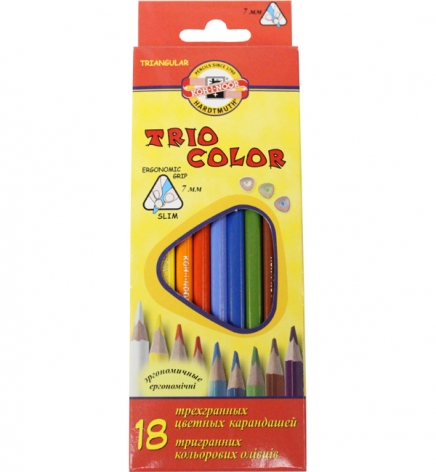 Олівці кольорові Triocolor, 18 кольорів, Koh-i-noor 3133