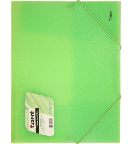 Папка пластикова на гумках прозора тонована A4, Axent 1501-26-a зелений