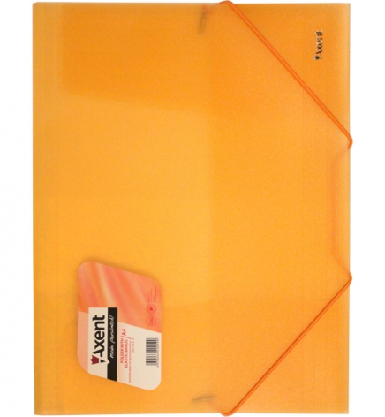 Папка пластикова на гумках прозора тонована A4, Axent 1501-25-a помаранчевий