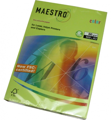 Бумага Maestro Color Intensive A3 80 г/м2, 500 л Lime Green (зеленый) LG46