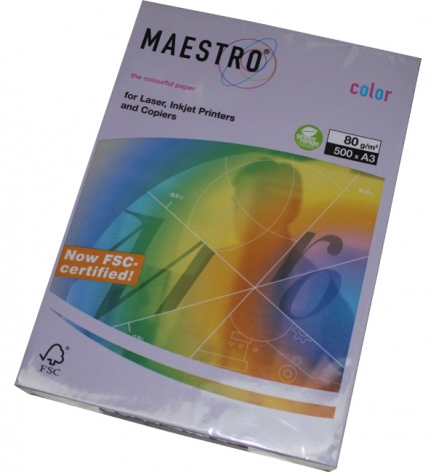 Бумага Maestro Color Trend A3 160 г/м2, 250 л Lavender (сиреневый) LA12