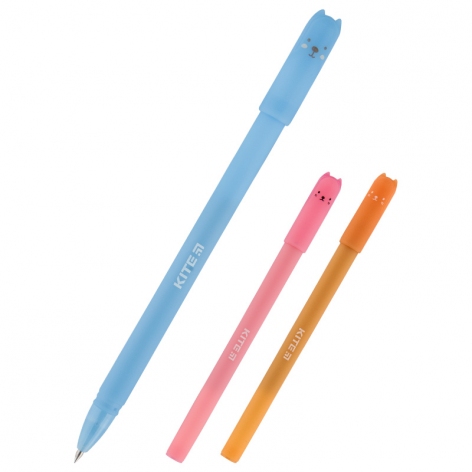 Ручка гелева 0,5 мм Adorable Pet Kite K19-188 синя
