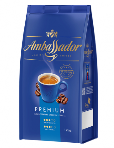 Кава в зернах Ambassador Premium пакет 1000г, am.53233