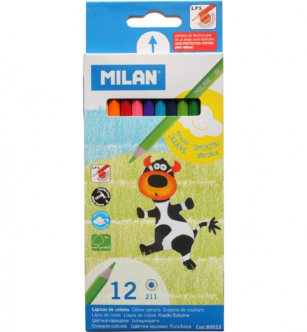 Олівці кольорові, 12 кольорів, MILAN ml.80012